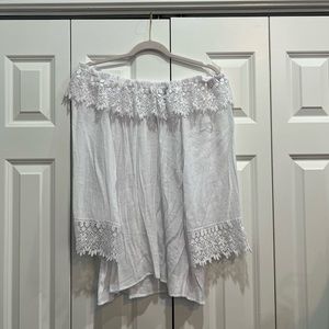 White Lace Off Shoulder Blouse